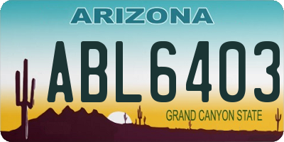 AZ license plate ABL6403