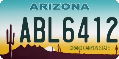 AZ license plate ABL6412