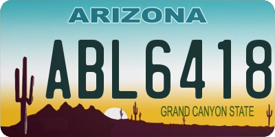 AZ license plate ABL6418