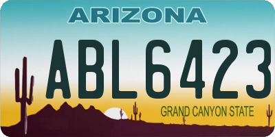 AZ license plate ABL6423