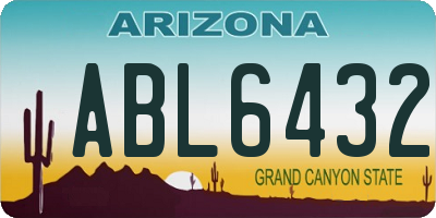 AZ license plate ABL6432