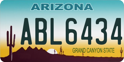 AZ license plate ABL6434