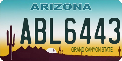 AZ license plate ABL6443