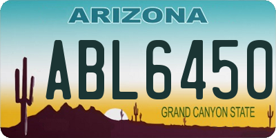 AZ license plate ABL6450