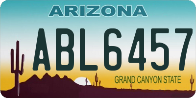 AZ license plate ABL6457