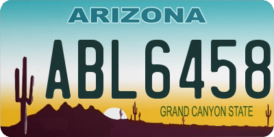 AZ license plate ABL6458