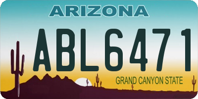 AZ license plate ABL6471