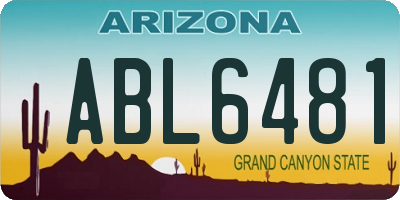 AZ license plate ABL6481
