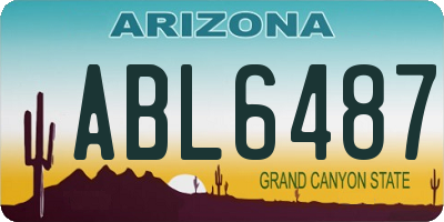 AZ license plate ABL6487