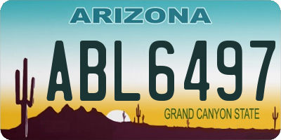 AZ license plate ABL6497