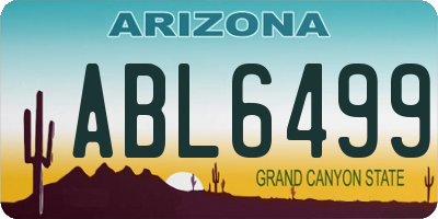 AZ license plate ABL6499