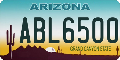 AZ license plate ABL6500