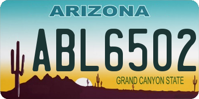 AZ license plate ABL6502