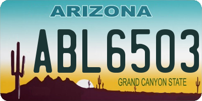 AZ license plate ABL6503