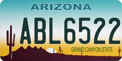 AZ license plate ABL6522