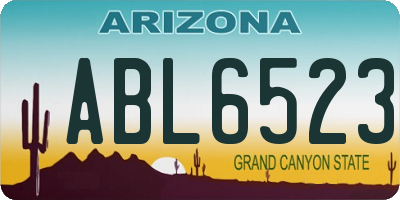 AZ license plate ABL6523