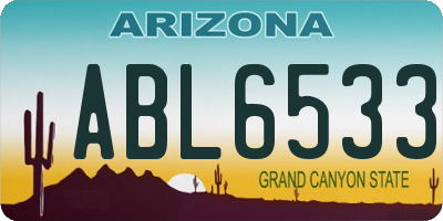 AZ license plate ABL6533