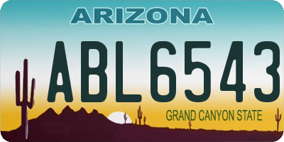 AZ license plate ABL6543