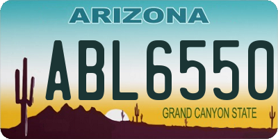 AZ license plate ABL6550