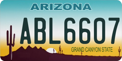 AZ license plate ABL6607
