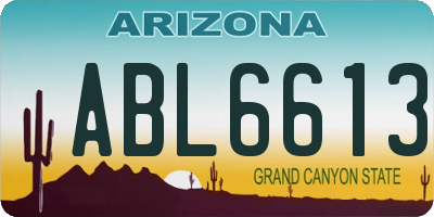 AZ license plate ABL6613