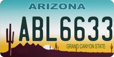 AZ license plate ABL6633
