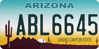 AZ license plate ABL6645