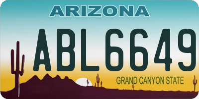 AZ license plate ABL6649