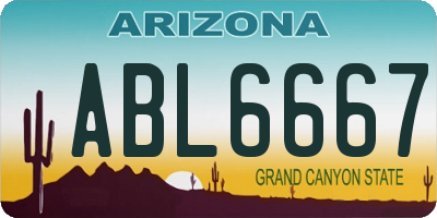AZ license plate ABL6667