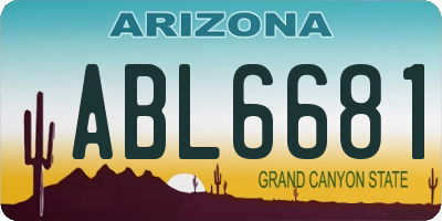 AZ license plate ABL6681