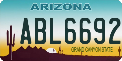 AZ license plate ABL6692