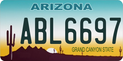 AZ license plate ABL6697