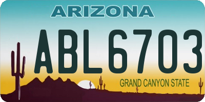 AZ license plate ABL6703