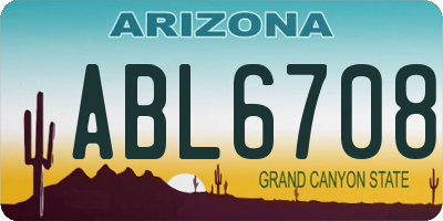 AZ license plate ABL6708