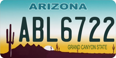 AZ license plate ABL6722