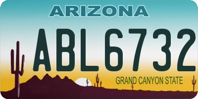 AZ license plate ABL6732
