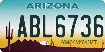 AZ license plate ABL6736