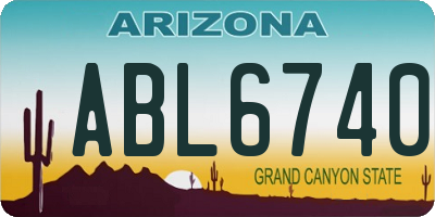 AZ license plate ABL6740