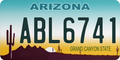 AZ license plate ABL6741