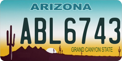 AZ license plate ABL6743