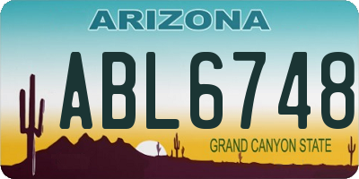 AZ license plate ABL6748