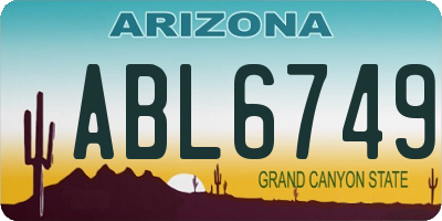 AZ license plate ABL6749