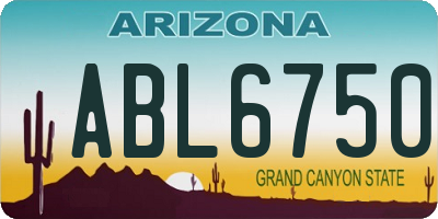 AZ license plate ABL6750