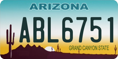 AZ license plate ABL6751