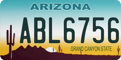 AZ license plate ABL6756
