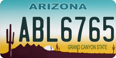 AZ license plate ABL6765