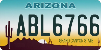 AZ license plate ABL6766