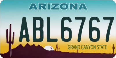 AZ license plate ABL6767