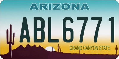 AZ license plate ABL6771