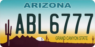 AZ license plate ABL6777
